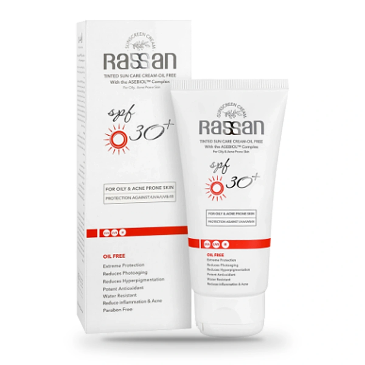 کرم ضد آفتاب رنگی فاقد چربی SPF30 راسن